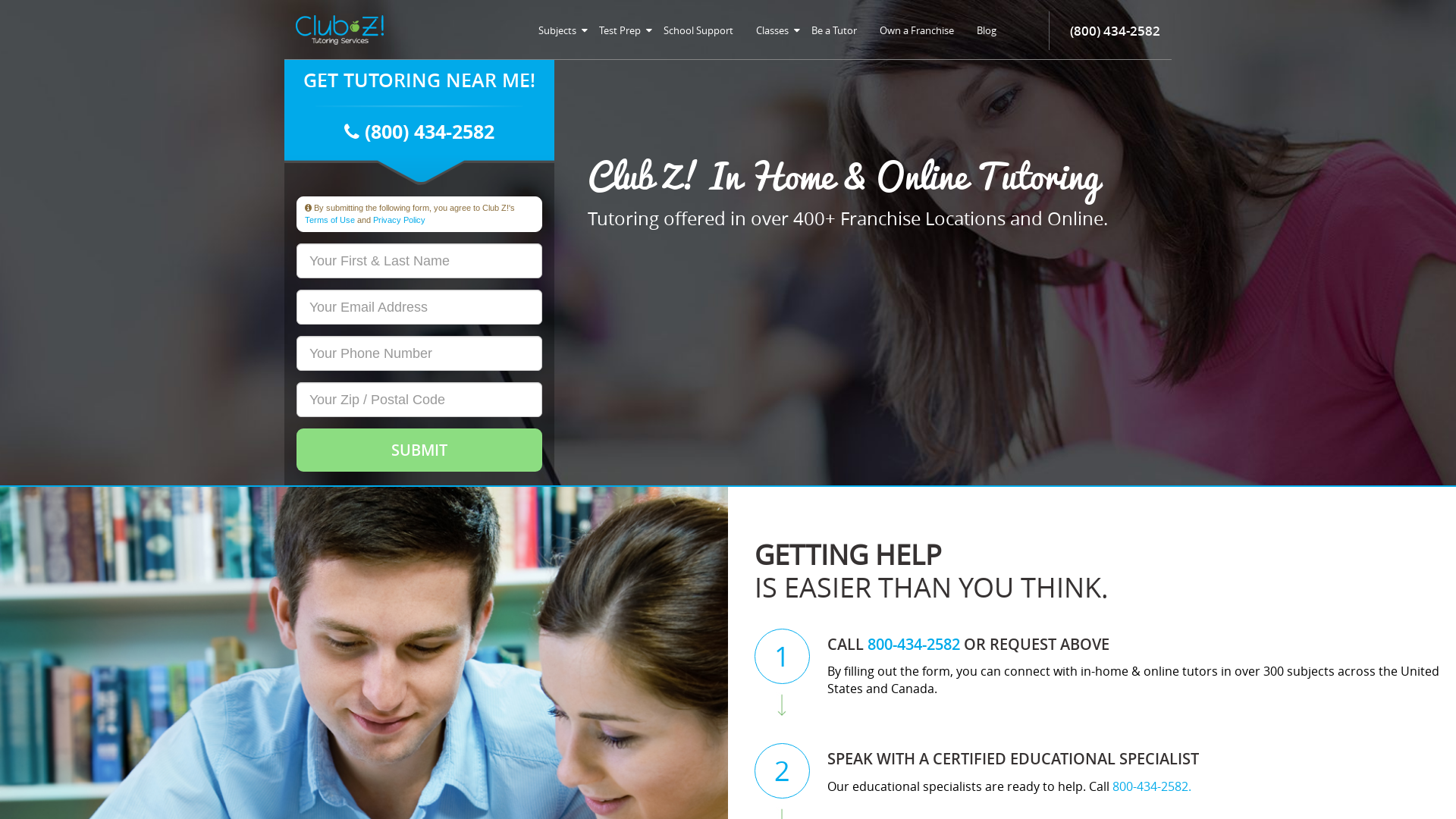 Club Z! In-Home Tutoring